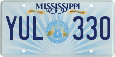 MS license plate YUL330