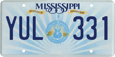 MS license plate YUL331