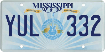MS license plate YUL332