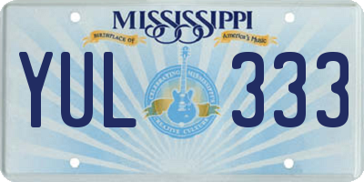 MS license plate YUL333