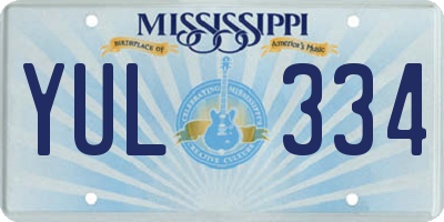 MS license plate YUL334