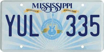 MS license plate YUL335
