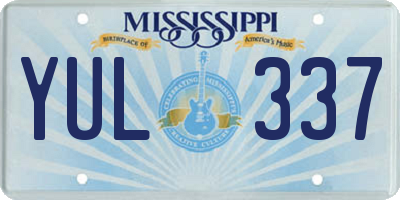 MS license plate YUL337