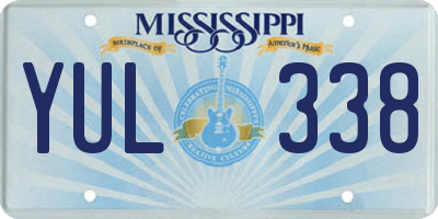 MS license plate YUL338
