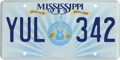 MS license plate YUL342