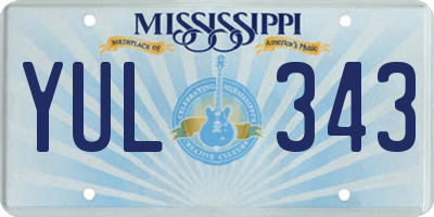 MS license plate YUL343