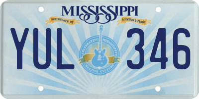 MS license plate YUL346