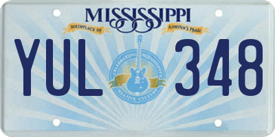 MS license plate YUL348
