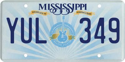 MS license plate YUL349