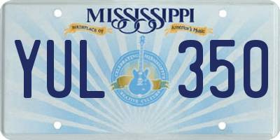 MS license plate YUL350