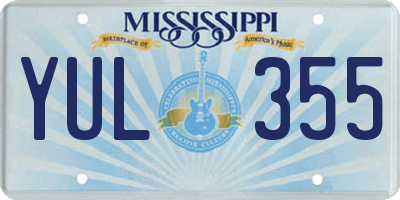 MS license plate YUL355