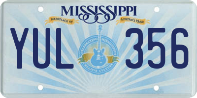 MS license plate YUL356