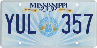 MS license plate YUL357
