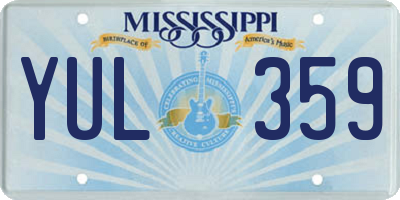 MS license plate YUL359
