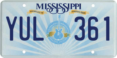 MS license plate YUL361