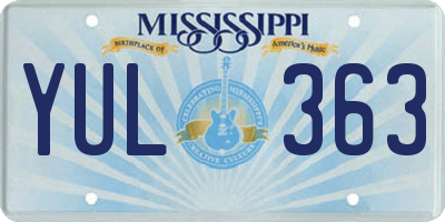 MS license plate YUL363