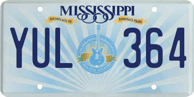 MS license plate YUL364