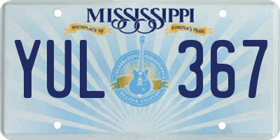 MS license plate YUL367