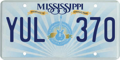 MS license plate YUL370