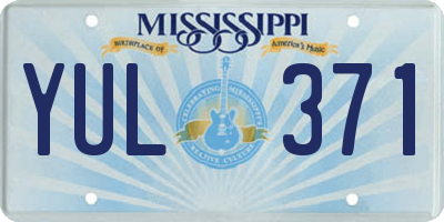 MS license plate YUL371