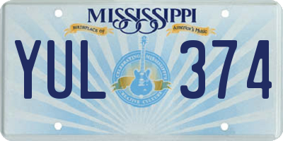 MS license plate YUL374