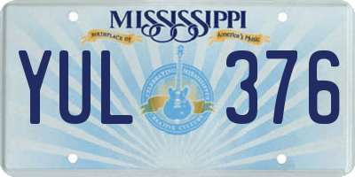 MS license plate YUL376