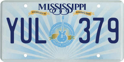 MS license plate YUL379