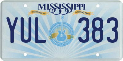 MS license plate YUL383