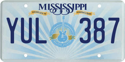 MS license plate YUL387