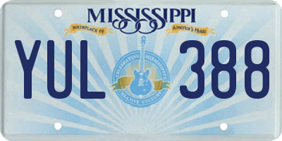 MS license plate YUL388