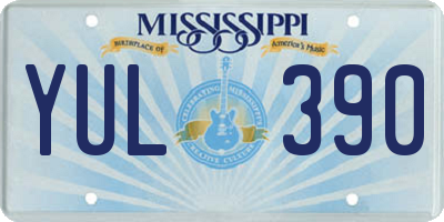 MS license plate YUL390