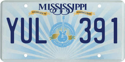 MS license plate YUL391