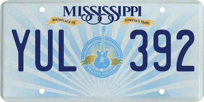 MS license plate YUL392