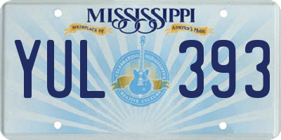 MS license plate YUL393