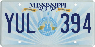 MS license plate YUL394
