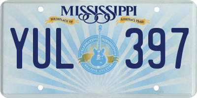 MS license plate YUL397