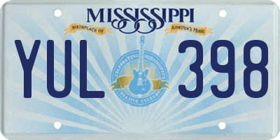 MS license plate YUL398