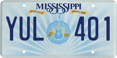 MS license plate YUL401