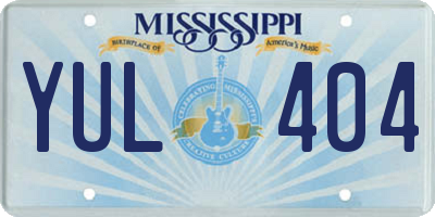 MS license plate YUL404
