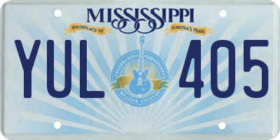 MS license plate YUL405