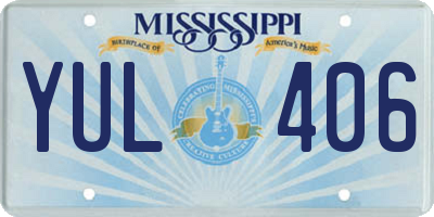 MS license plate YUL406