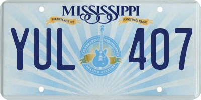 MS license plate YUL407