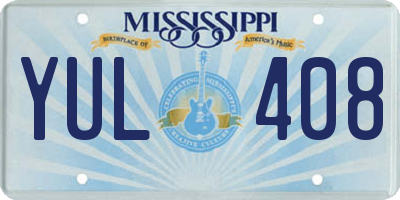 MS license plate YUL408
