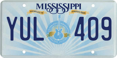 MS license plate YUL409