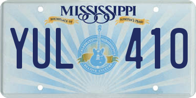 MS license plate YUL410