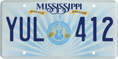 MS license plate YUL412