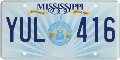 MS license plate YUL416