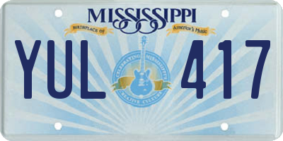 MS license plate YUL417