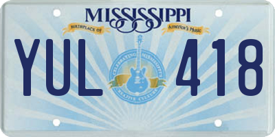 MS license plate YUL418