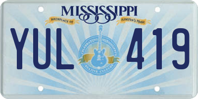 MS license plate YUL419